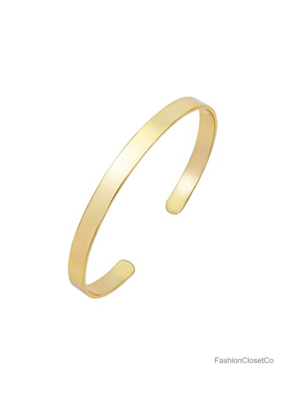 14K Gold Plated Adjustable Cuff Bracelet Chunky Bangle Non Tarnish